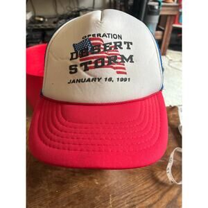 Vintage Operation Desert Storm Commemorative Snapback Hat (1991)